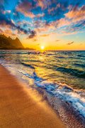 "Tunnel's Beach Sunset" - Tunnel's Beach, Kauai